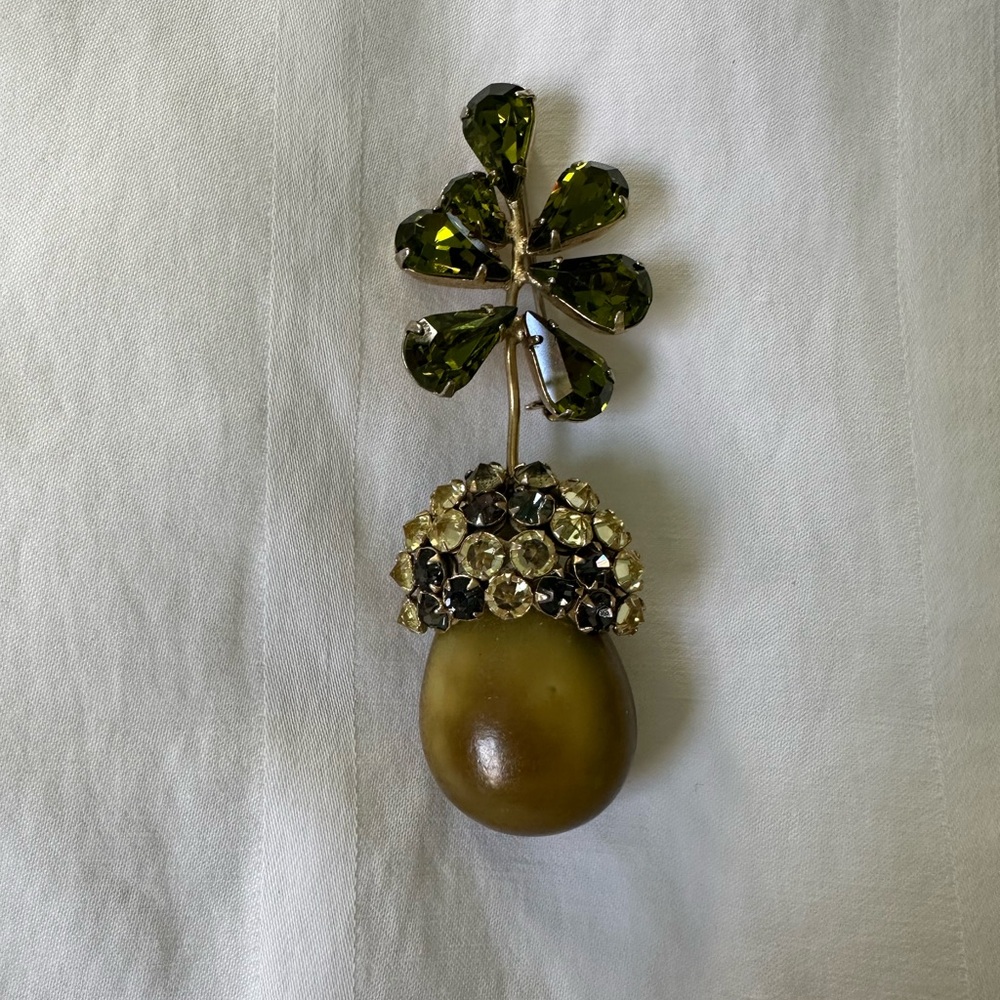 Schreiner New York Jeweled Acorn Brooch